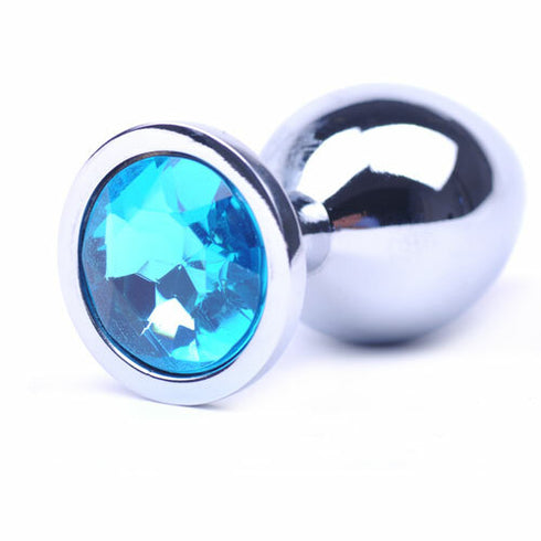Metallic Anal Plug Diamond Blue Medium